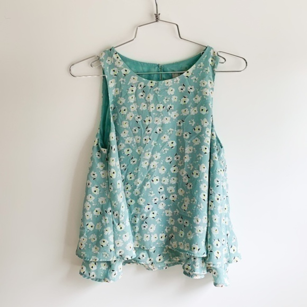 3/$25 Loft Blue Floral Sleeveless Tank Top sz XSP